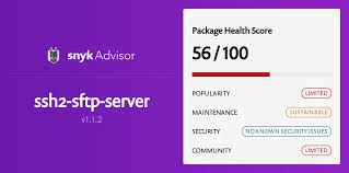 ssh2 sftp server npm package health