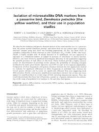 we describe the isolation and genetic characterization of five we describe the isolation and genetic characterization of five microsatellite loci in a passerine bird the yellow warbler dendroica petechia