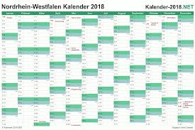 Außerdem findet ihr hier auf der seite auch noch die brückentage und die langen wochenenden rund um die feiertage nrw 2021. Kalender 2018 Nordrhein Westfalen