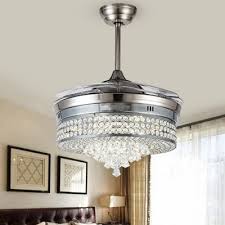 Led Bedroom Ceiling Fan Lamp Silver