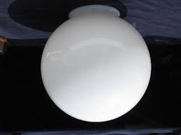 Vintage Round White Glass Globe