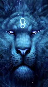blue lion leo zodiac sign wallpaper