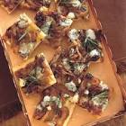 blue cheese and caramelized  onion squares