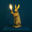 Table lamp rabbit Meister Lampe, gold, polyresin, 21,5x15,5x48 cm ...
