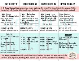 Upper Lower Body Routines Quick Reference Guide Super