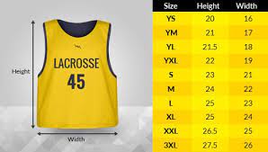lacrosse pinnies sizing chart