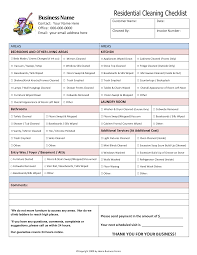 Residential House Cleaning Checklist Jcs Cleaning Forms