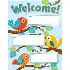 Welcome Charts Posters K 12 School Supplies