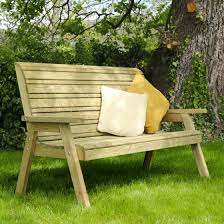 Wood Garden Bench Zest Freya 3 Seater