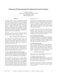 They can do this on paper or goog. Pdf Enhancing Writing Through Strengthened Executive Function