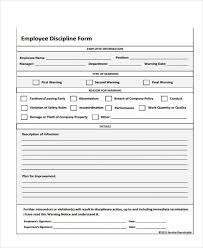 Free 7 Employee Discipline Form Samples In Sample Example