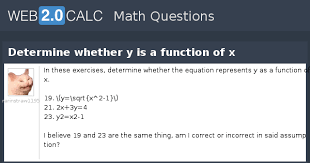 Determine Whether Y Is A Function Of X