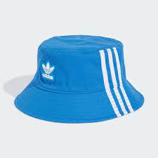 adidas originals three stripe bucket hat in blue black