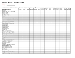 Family Medical History Forms Templates Medical History