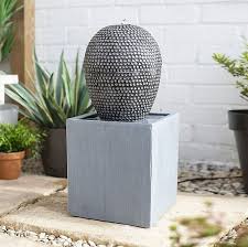 New Grey Concrete Garden Fountain Ball