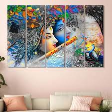 Radha Krishna Colourful Mdf Wall Art