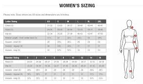 The North Face Womens Size Chart North Face Clothing Size