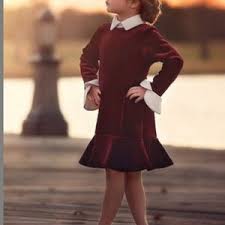 Nwot Trish Scully Child Burgundy Velvet Dress 5t