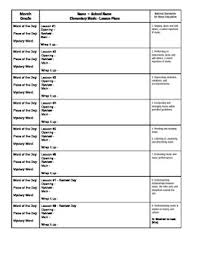 Music Monthly Lesson Plan Template