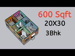 600 Sqft 3bhk House Design With 3d View