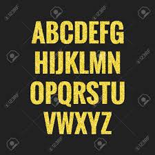 Gold Glitter Font Alphabet Shiny Sans Serif Typeface