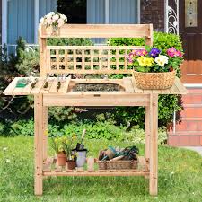 Garden Potting Bench Workstation Table