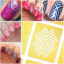 nail art stencil x pattern design