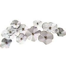 White Gold Flowers Wall Decor 122