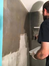 concrete bathroom shower handyman larry