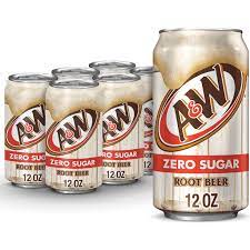 a w zero sugar root beer soda 12 fl oz