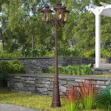 Charlton Home Patriot Outdoor 3 Light 87 Lamp Post Reviews Wayfair