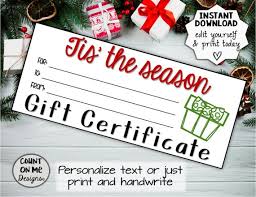 Search all 1,960 certificates for: Printable Christmas Gift Certificate Etsy