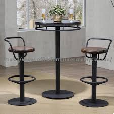 Round Top Frame Glass Bar Table Set