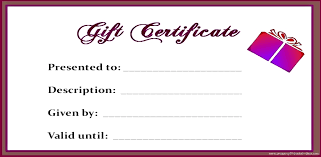 Print A Gift Certificate Creative Advice