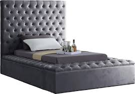 Randal Twin Bed In Grey Velvet