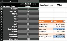 count your working days in excel with