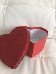 red valentines heart shaped gift box