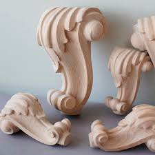 wooden unfinished carved furniture legs