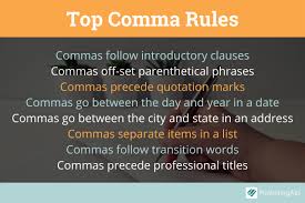 Comma Punctuation: Rules and Examples for Correct Usage