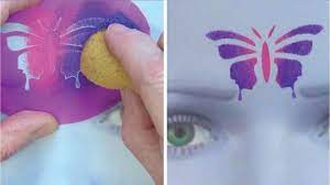 apply stencils face painting
