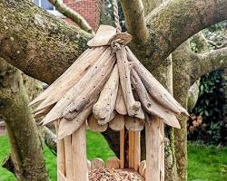 Image of driftwood bird feeder