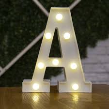 Alphabet Led Lights Letters Light Up Plastic Lamp Birthday Wedding Party Decor M For Sale Online