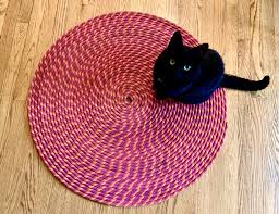 spiral rug using an old climbing rope