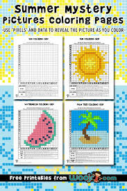 Pin it pin on pinterest. Summer Mystery Pictures Pixel Grid Coloring Pages Woo Jr Kids Activities