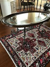 This coffee table is no longer made. Ethan Allen Coffee Table Oval Glass With Wood Iron Ebay