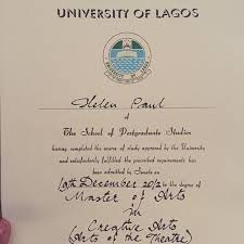 Scholar Helen Paul Obtains 2nd Masters Degree Certificate From