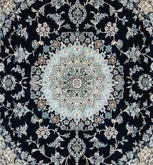 blue nain hand knotted persian rug wool