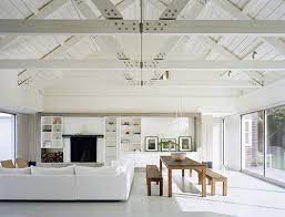 paint my brown wood beam ceiling white