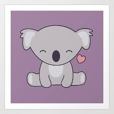 kawaii cute koala bear with heart art