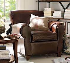Leather Covered Club Chairs Brown
